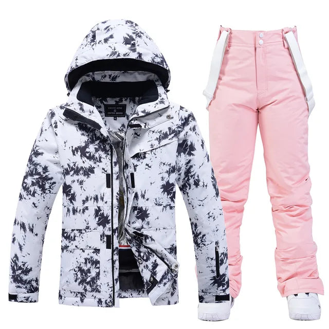 Stylish Ski Suit for Women - Aurora-Black/Pink-XS-Nora Luxe