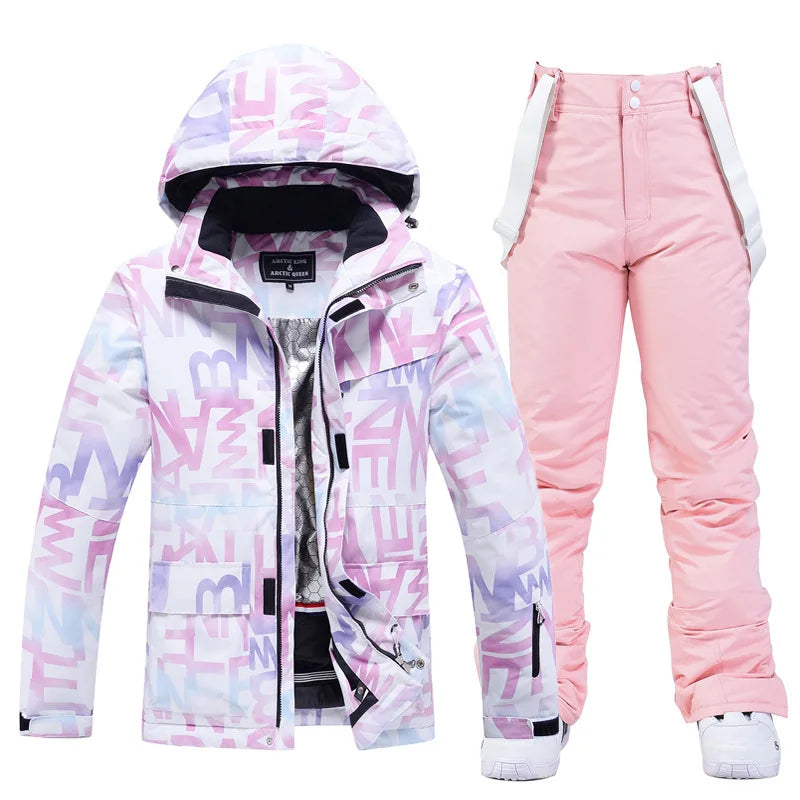 Stylish Ski Suit for Women - Aurora-Purple/Black-XS-Nora Luxe