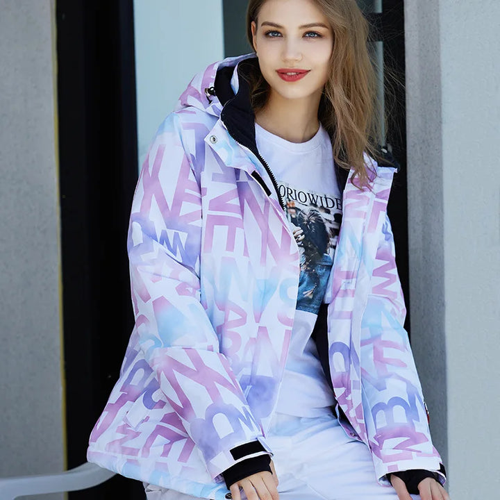 Stylish Ski Suit for Women - Aurora-Purple/Black-XS-Nora Luxe