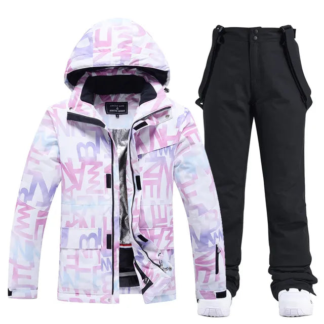 Stylish Ski Suit for Women - Aurora-Purple/Black-XS-Nora Luxe