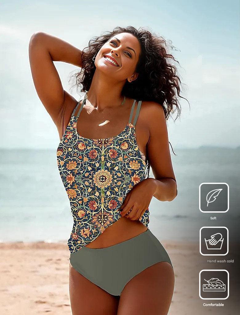 Stylish Sleeveless Bikini with Attractive Pattern - SummerGlow-S (4-6)-Nora Luxe