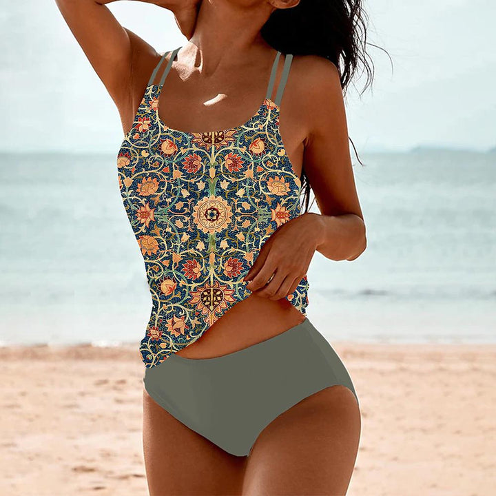 Stylish Sleeveless Bikini with Attractive Pattern - SummerGlow-S (4-6)-Nora Luxe