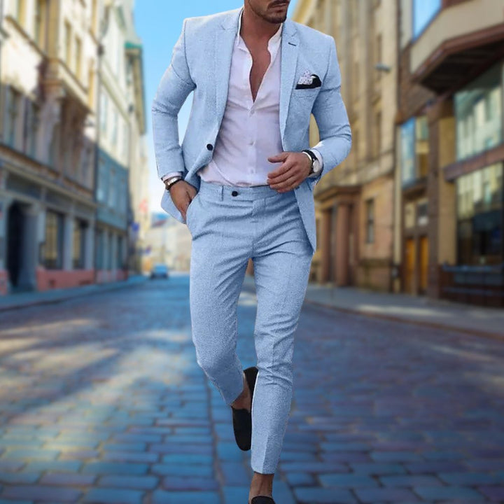 Stylish Slim Fit Men's Suit - Noah-Light blue-XS-Nora Luxe