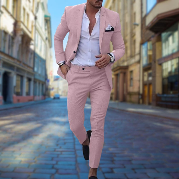Stylish Slim Fit Men's Suit - Noah-Pink-XS-Nora Luxe