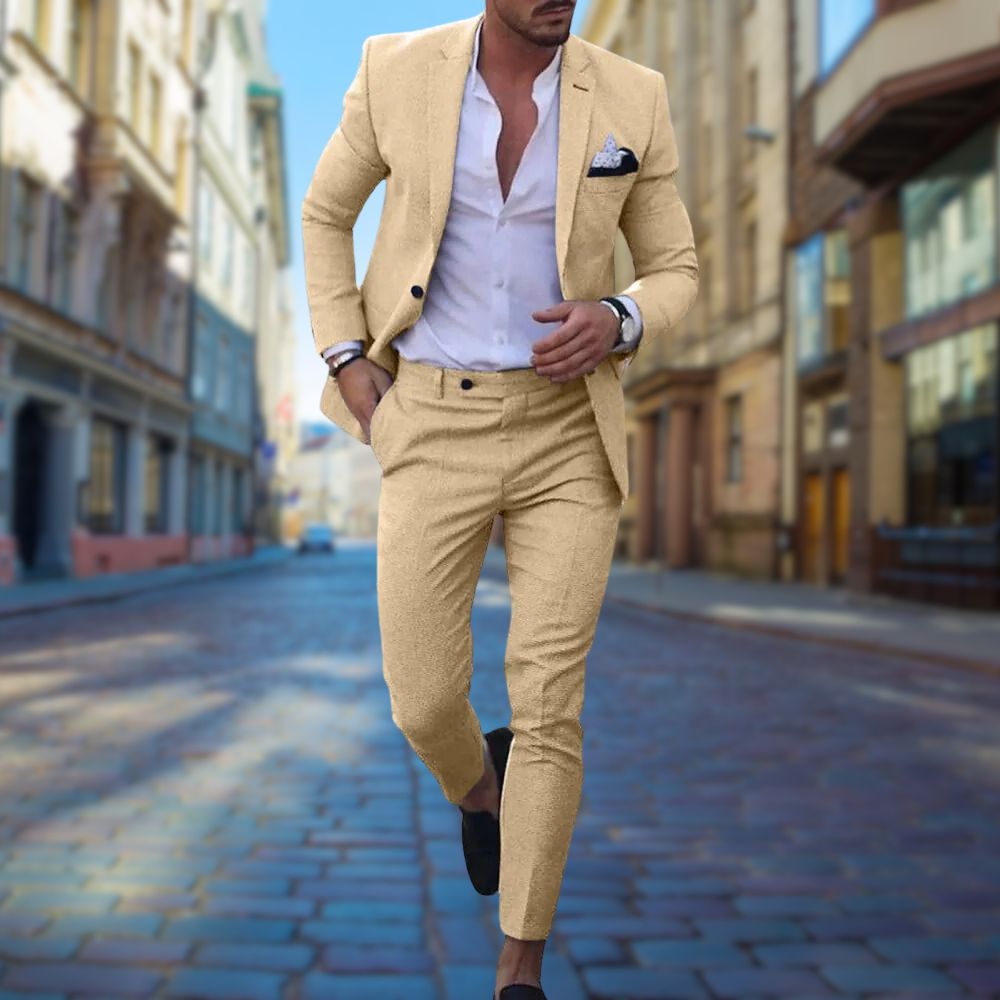 Stylish Slim Fit Men's Suit - Noah-Yellow-XS-Nora Luxe