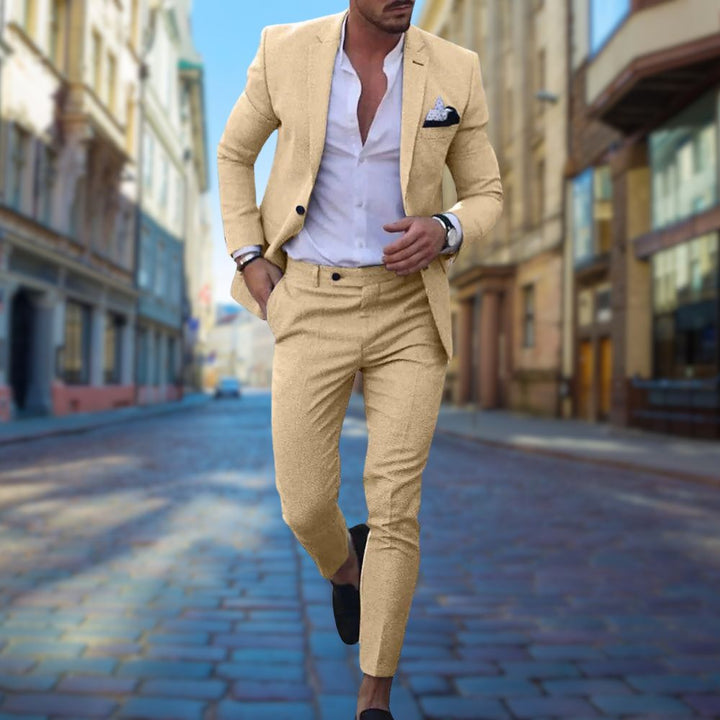 Stylish Slim Fit Men's Suit - Noah-Yellow-XS-Nora Luxe