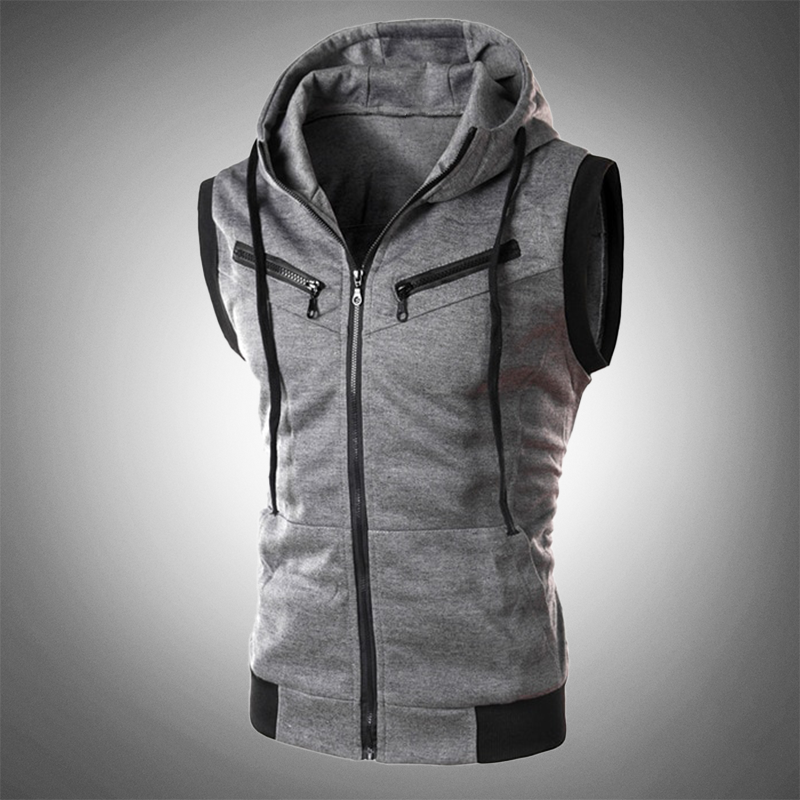 Stylish Slim-Fit Vest with Hood - Ricardo-Dark Gray-S-Nora Luxe