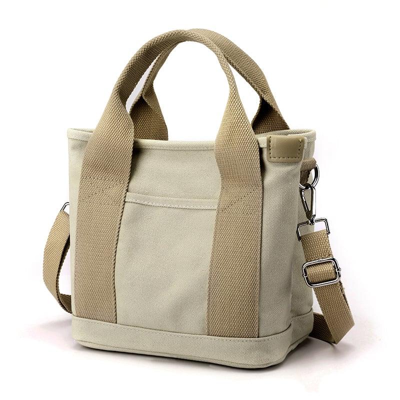 Stylish Small Canvas Women's Shoulder Bag - CitySling-Beige-Nora Luxe