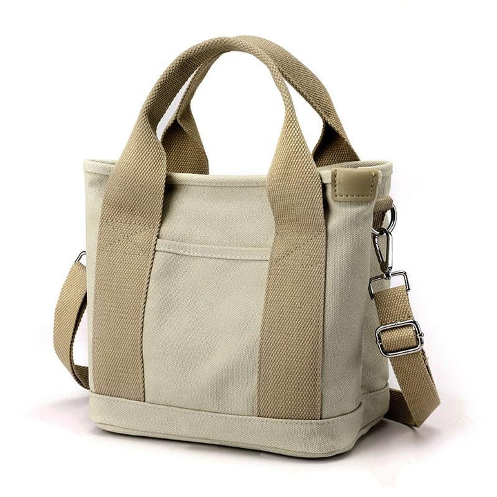 Stylish Small Canvas Women's Shoulder Bag - CitySling-Beige-Nora Luxe