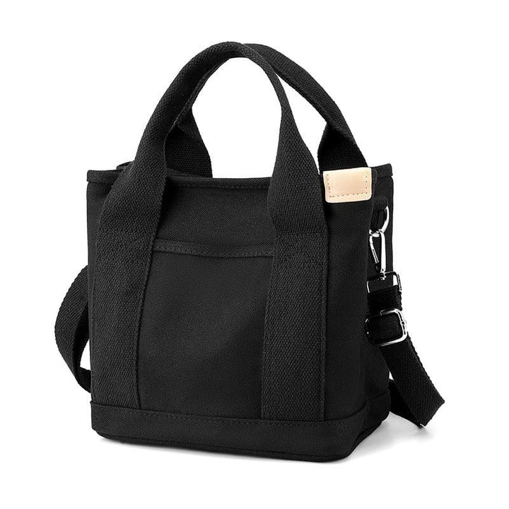 Stylish Small Canvas Women's Shoulder Bag - CitySling-Black-Nora Luxe