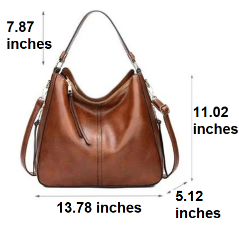 Stylish Spacious Leather Shoulder Bag - Elodie-Brown-Nora Luxe