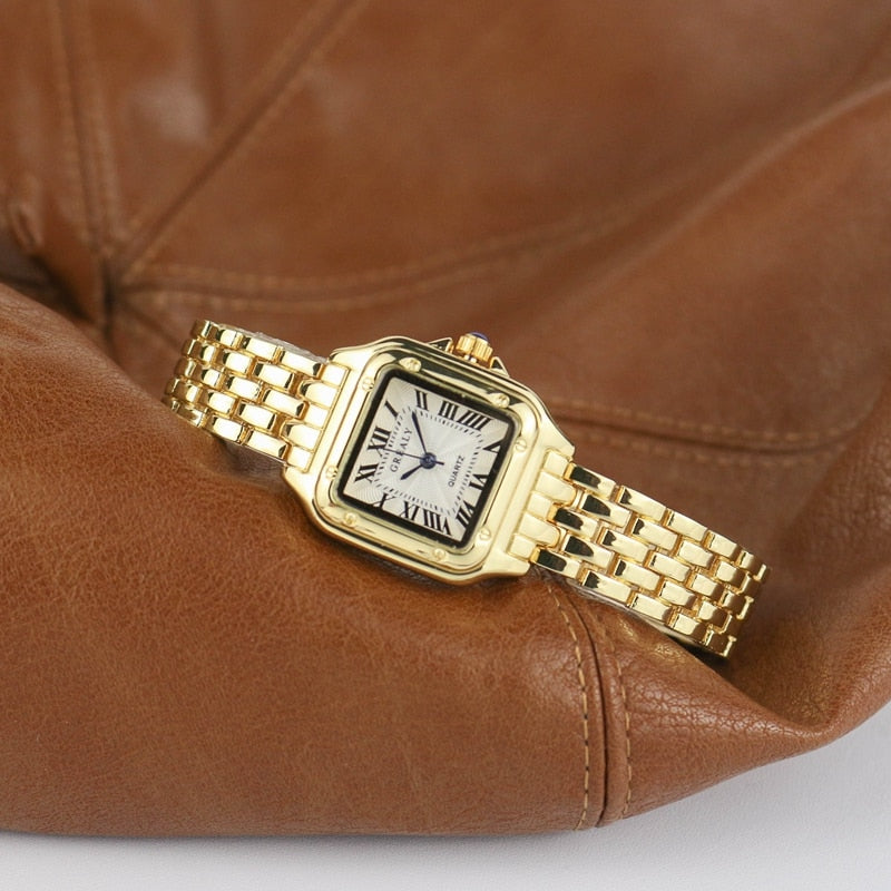 Stylish Square Women's Watch - Arlette-Gold-Nora Luxe
