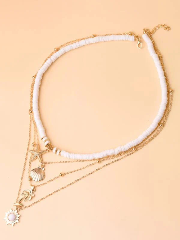 Stylish Starfish Layered Necklace-Nora Luxe