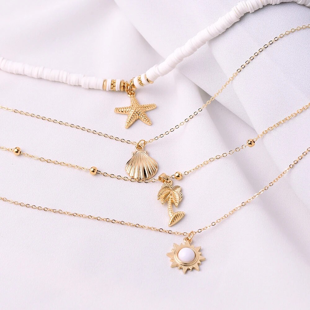 Stylish Starfish Layered Necklace-Nora Luxe
