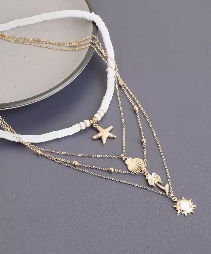 Stylish Starfish Layered Necklace-Nora Luxe