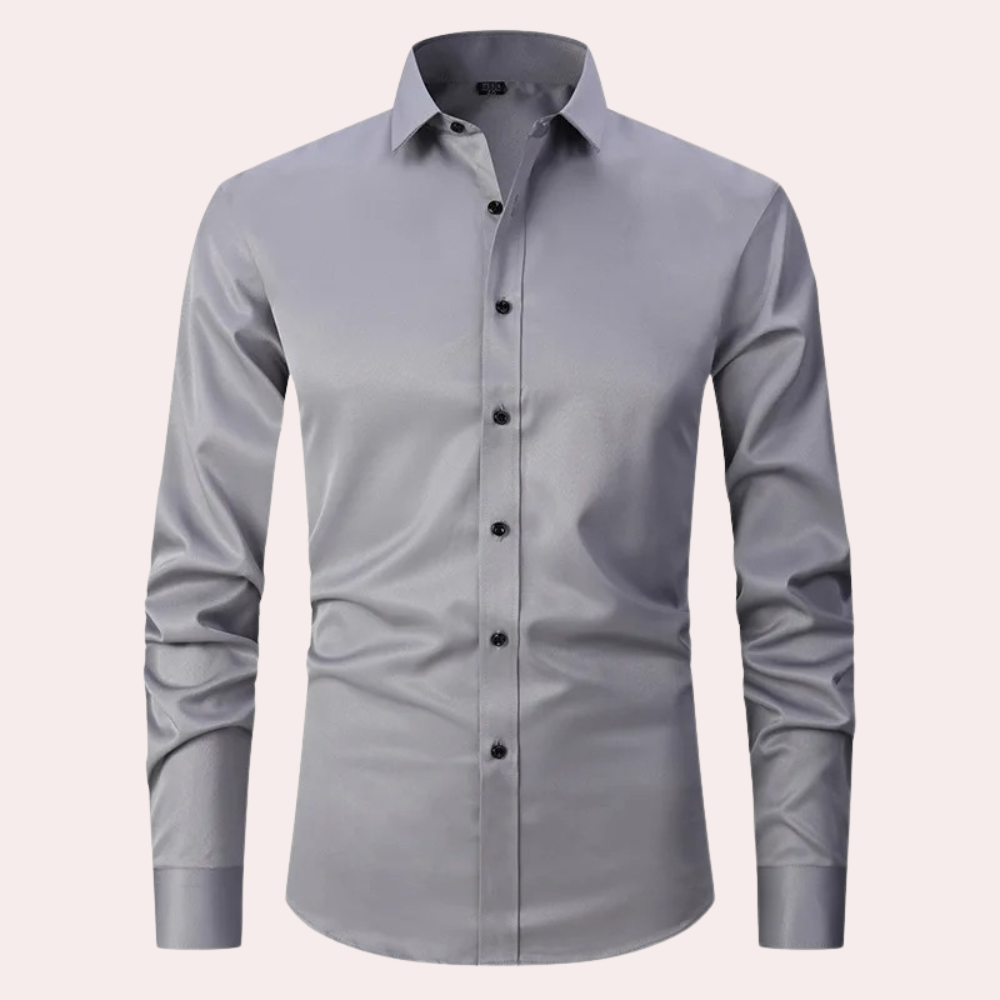 Stylish Stretch Men's Shirt - Ruben-Gray-S-Nora Luxe