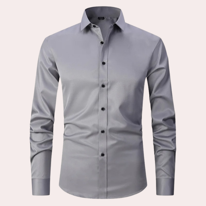 Stylish Stretch Men's Shirt - Ruben-Gray-S-Nora Luxe