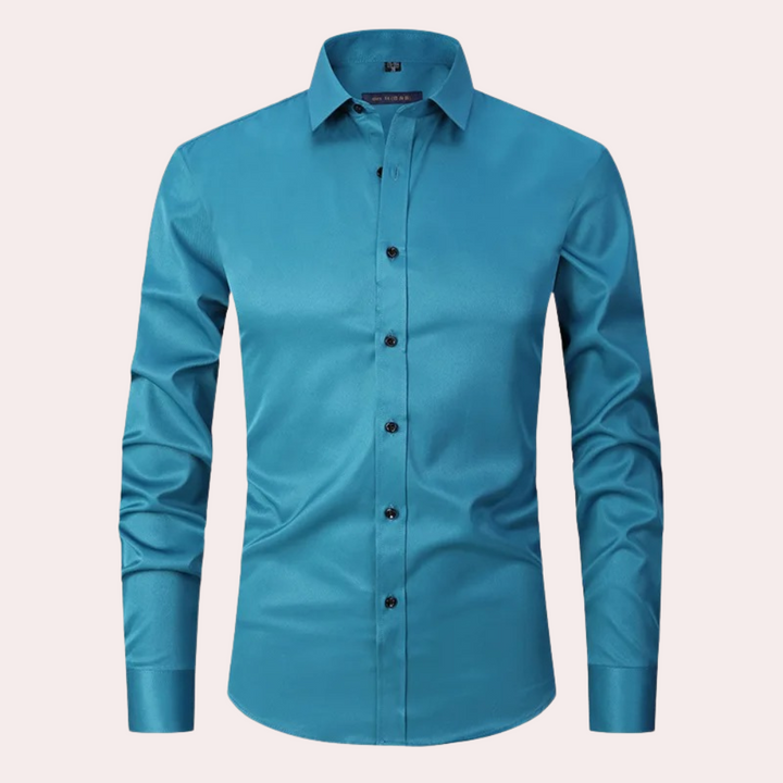 Stylish Stretch Men's Shirt - Ruben-Light Green-S-Nora Luxe