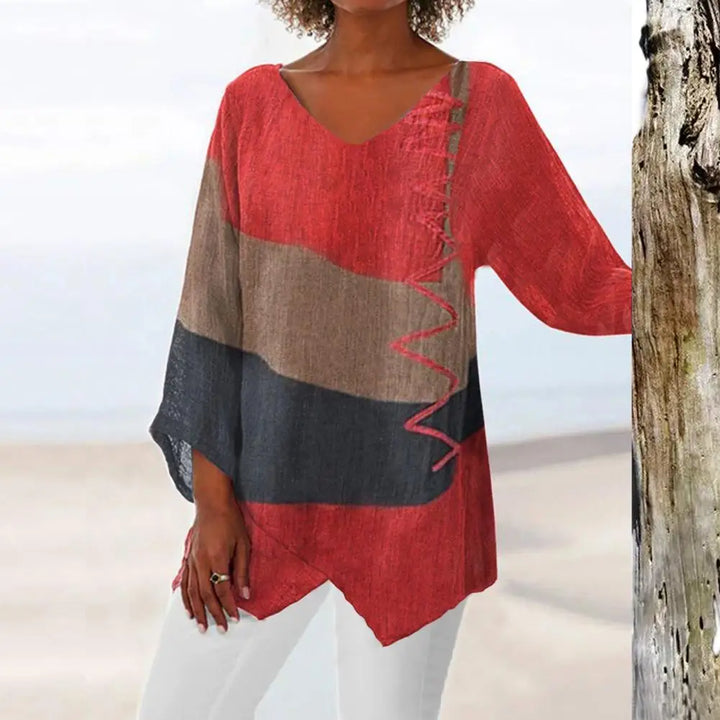 Stylish Summer Blouse - Bella-Red-S-Nora Luxe