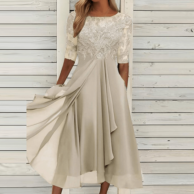 Stylish Summer Dress for a Fashionable Appearance - Lena Meier-Beige-S-Nora Luxe
