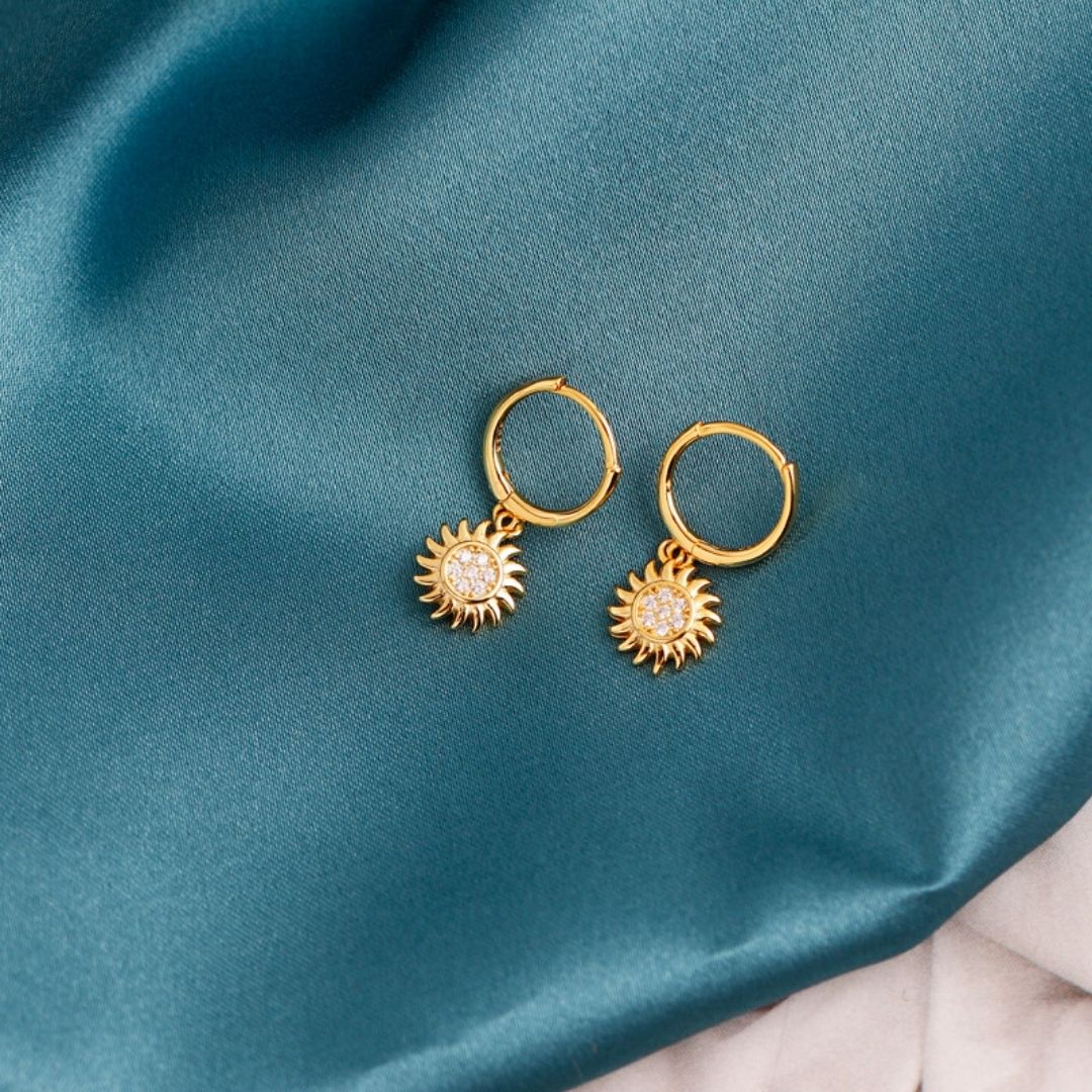 Stylish Sun Earrings for Ladies - Elara-Gold-Nora Luxe