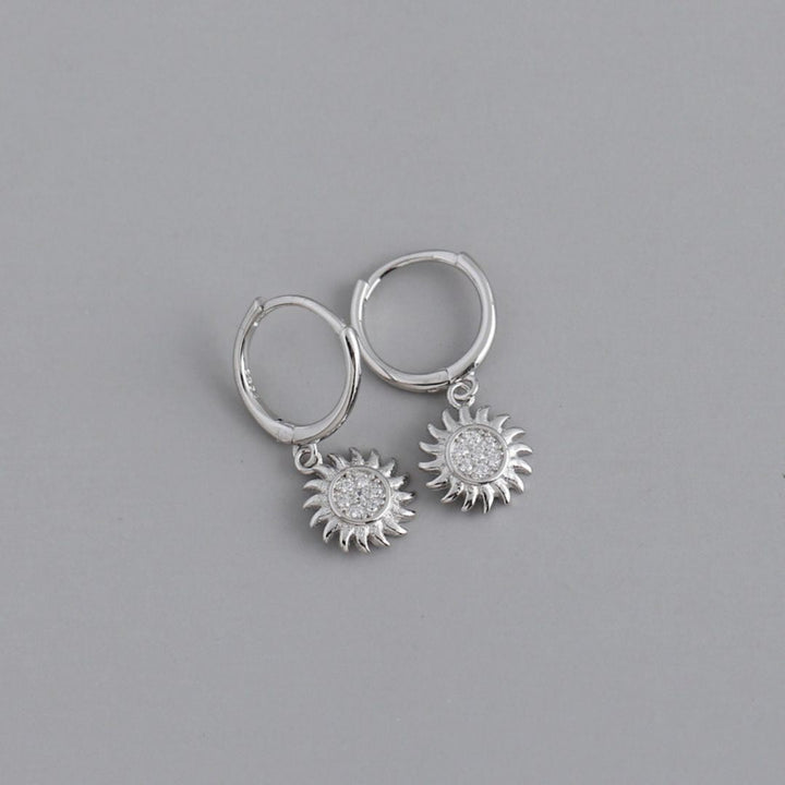 Stylish Sun Earrings for Ladies - Elara-Silver-Nora Luxe