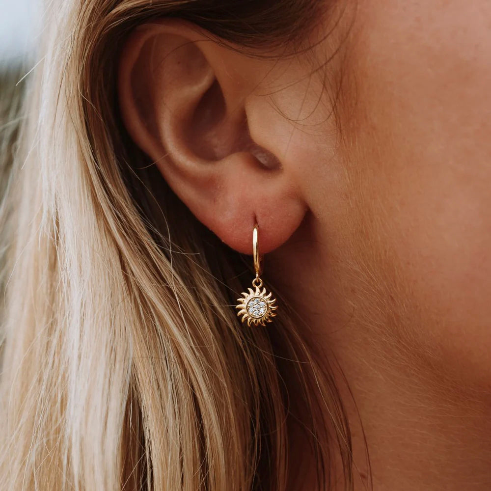 Stylish Sun Earrings for Ladies - Elara-Silver-Nora Luxe