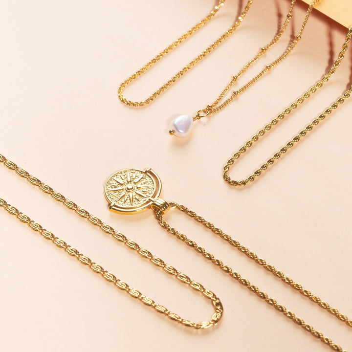 Stylish Sun Pendant Necklace - Aurora-Gold-Nora Luxe