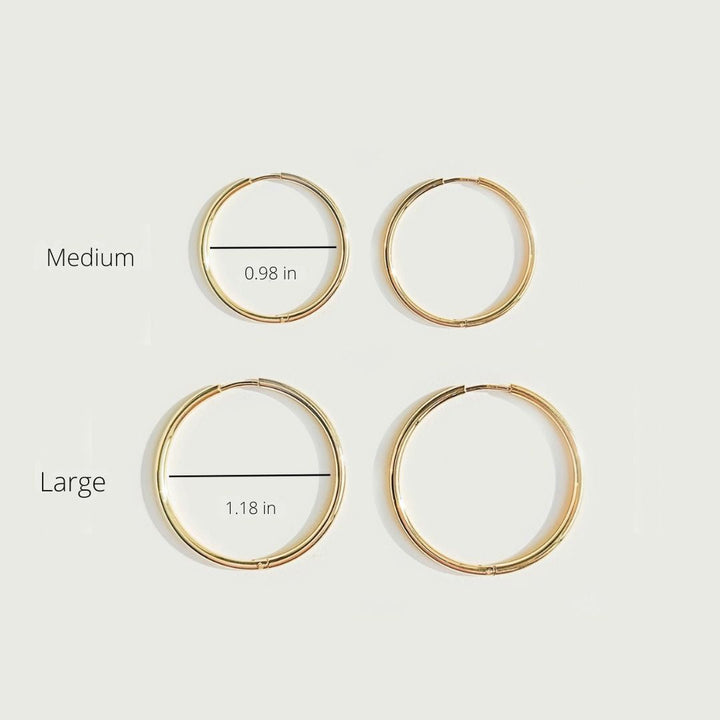Stylish Thin Hoop Earrings - Lira-M-Gold-Nora Luxe