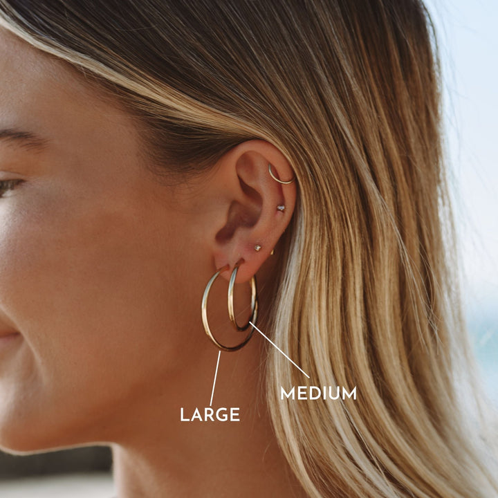Stylish Thin Hoop Earrings - Lira-M-Gold-Nora Luxe