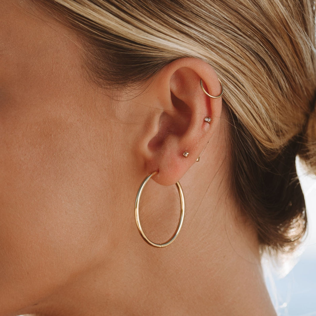 Stylish Thin Hoop Earrings - Lira-M-Gold-Nora Luxe