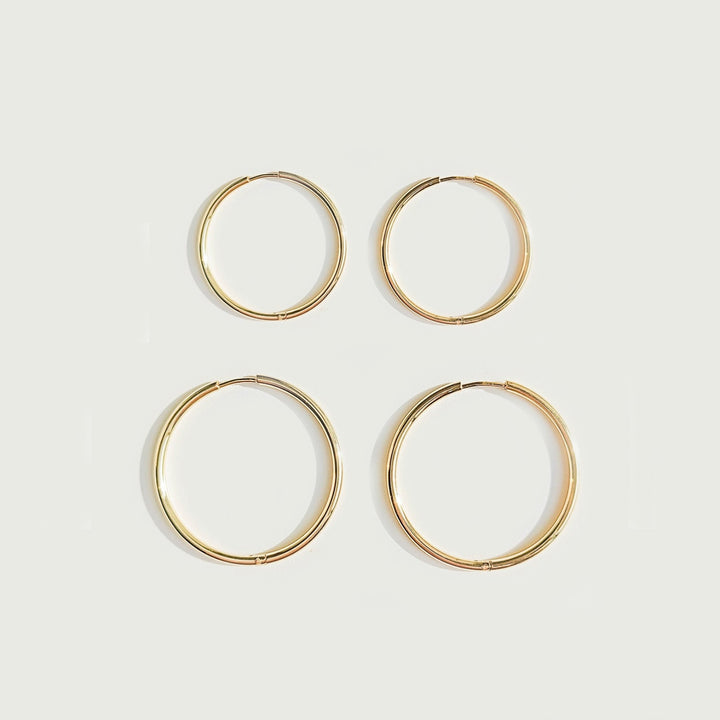 Stylish Thin Hoop Earrings - Lira-M-Gold-Nora Luxe