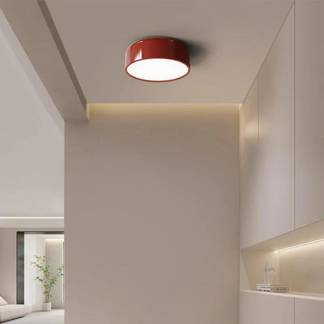 Stylish Vintage LED Ceiling Lamp - LumiVintage-Red-Cold White-Nora Luxe