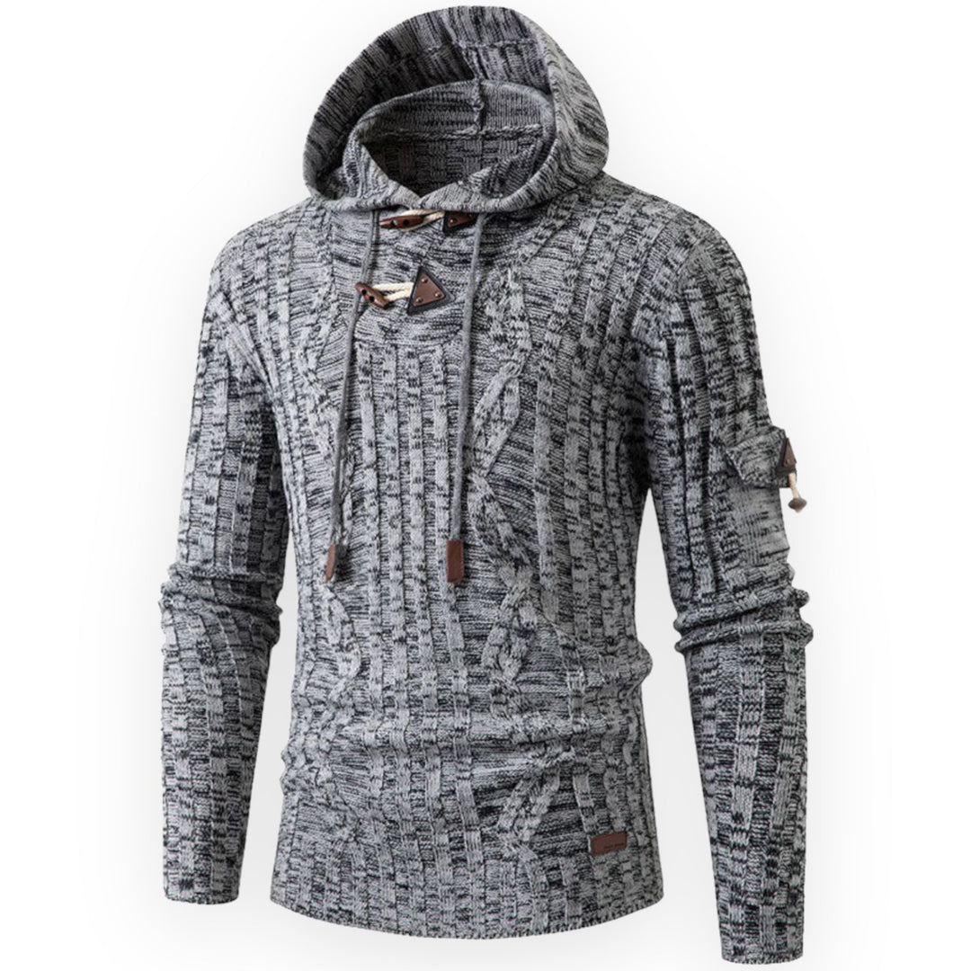 Stylish Warm Fleece Hoodie for Men - AlpineTrail-Light gray-S-Nora Luxe