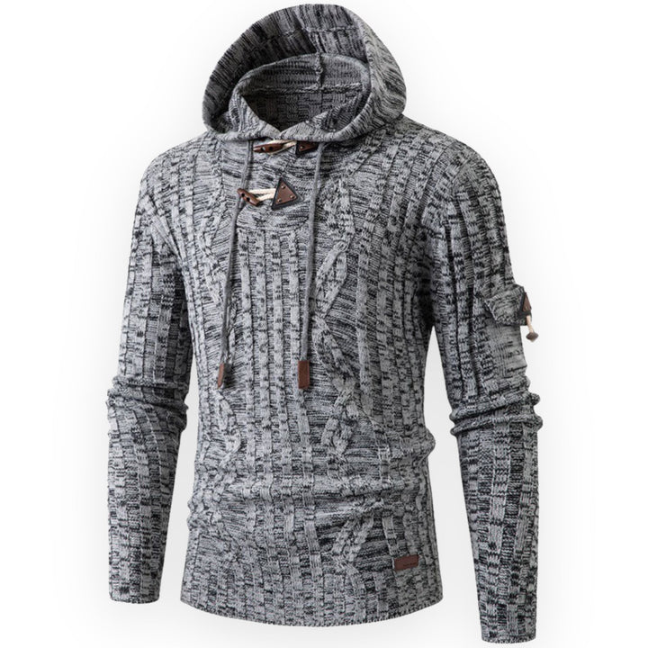 Stylish Warm Fleece Hoodie for Men - AlpineTrail-Light gray-S-Nora Luxe