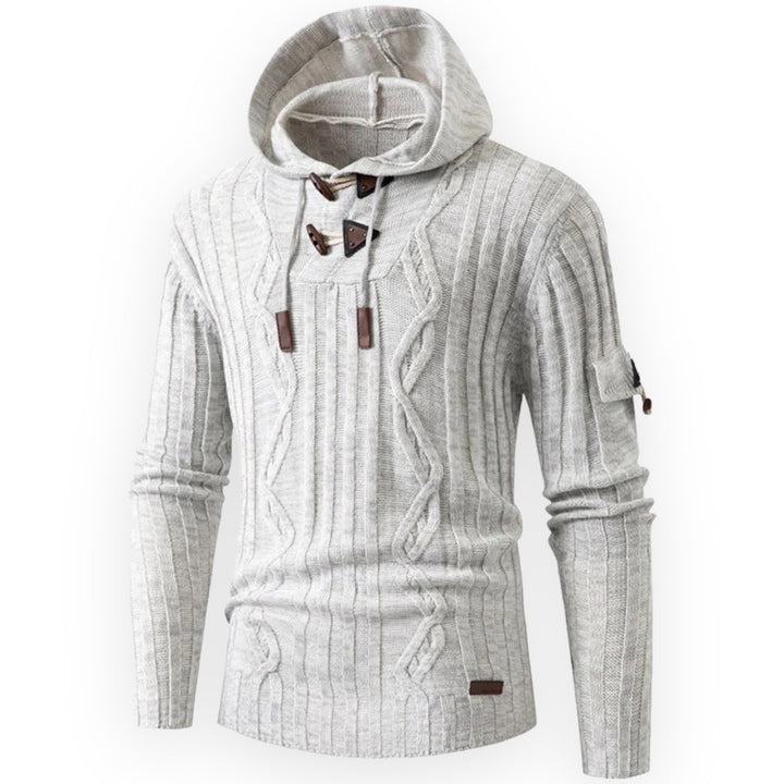 Stylish Warm Fleece Hoodie for Men - AlpineTrail-White-S-Nora Luxe