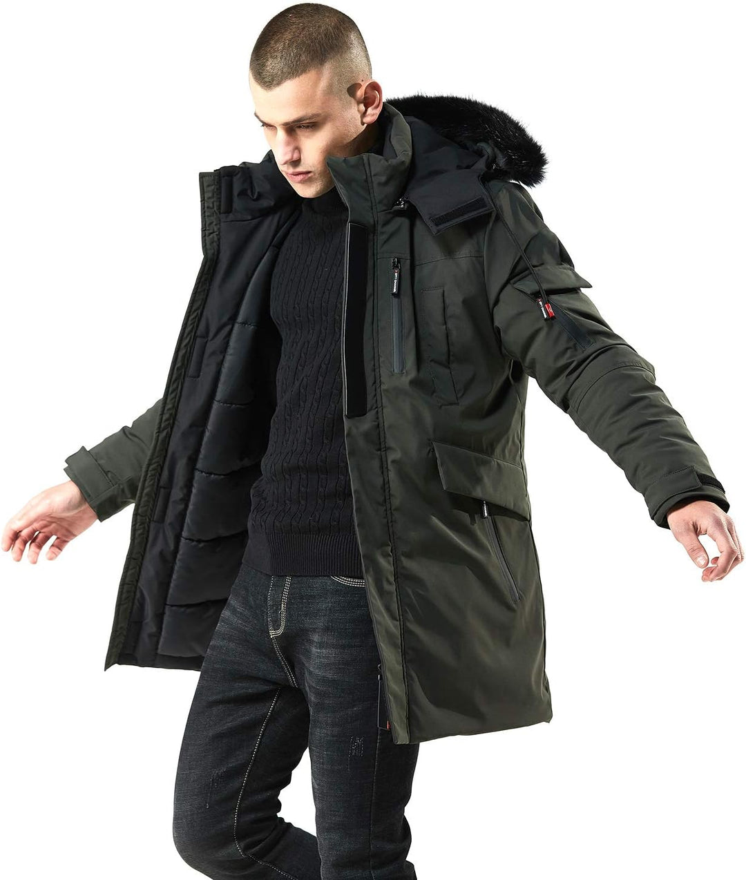 Stylish Warm Winter Coat - Jacky-Green-S-Nora Luxe