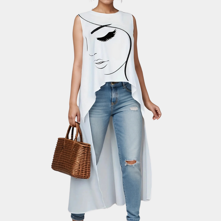 Stylish White Top for Ladies - Mira-XS-Nora Luxe