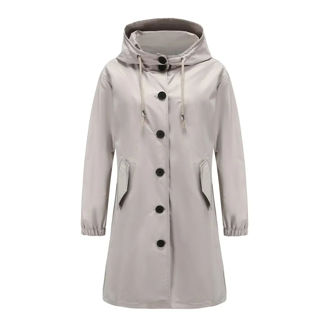 Stylish Windproof Trench Coat - Livia-Gray-S-Nora Luxe