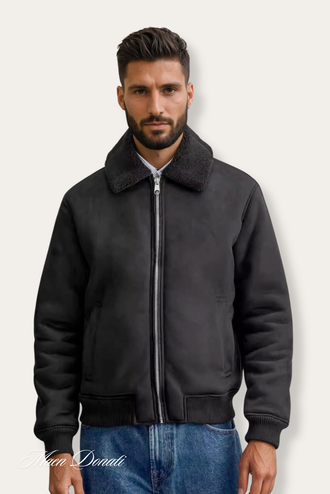 Stylish Winter Bomber Jacket - Nolan-Black-S-Nora Luxe