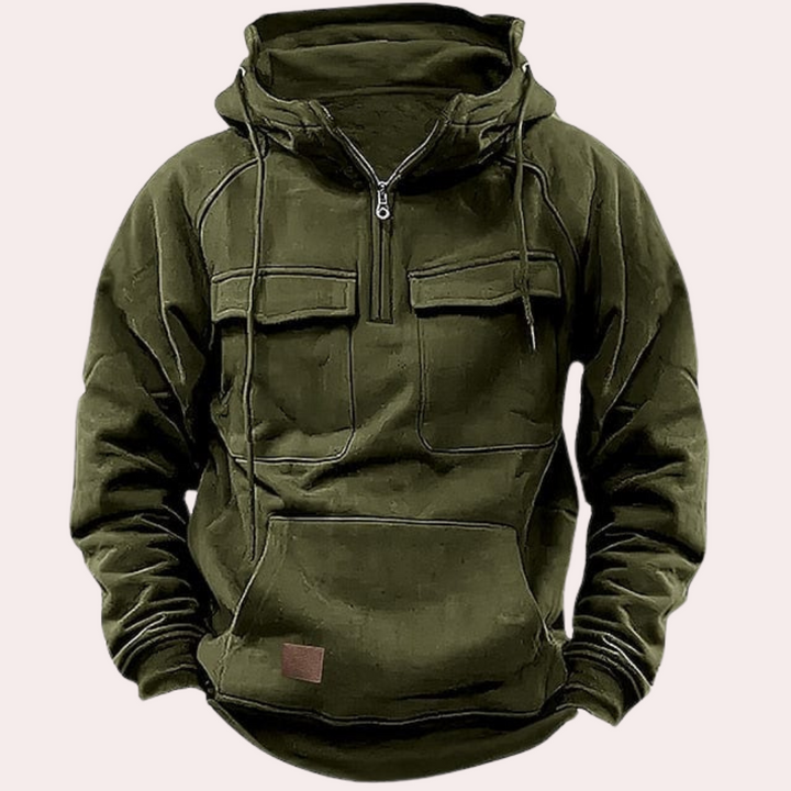 Stylish Winter Hoodie for Men - Finn-Dark Green-S-Nora Luxe