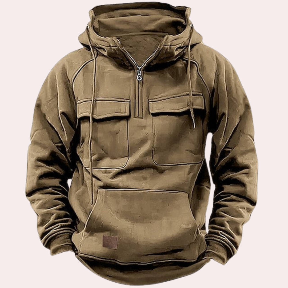 Stylish Winter Hoodie for Men - Finn-Khaki-S-Nora Luxe