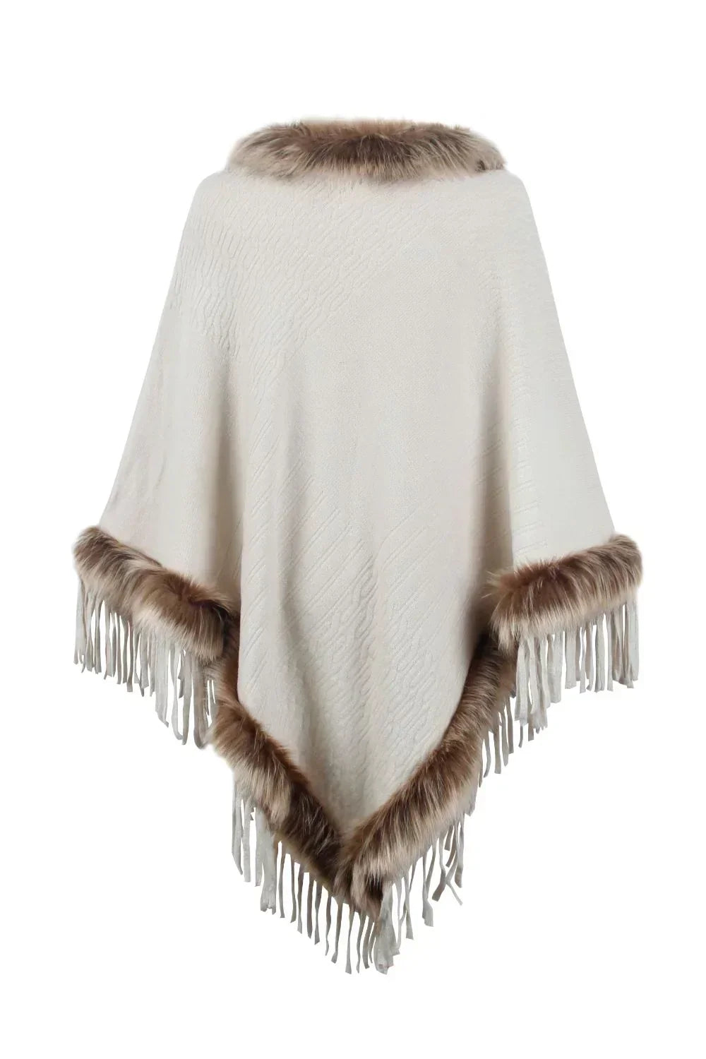 Stylish Winter Poncho for Women - Sophie-Beige-S-Nora Luxe