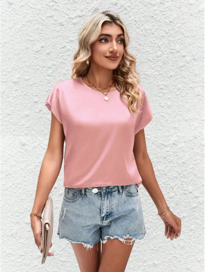 Stylish women's batwing sleeve top with a round neck – Milena-Pink-S-Nora Luxe