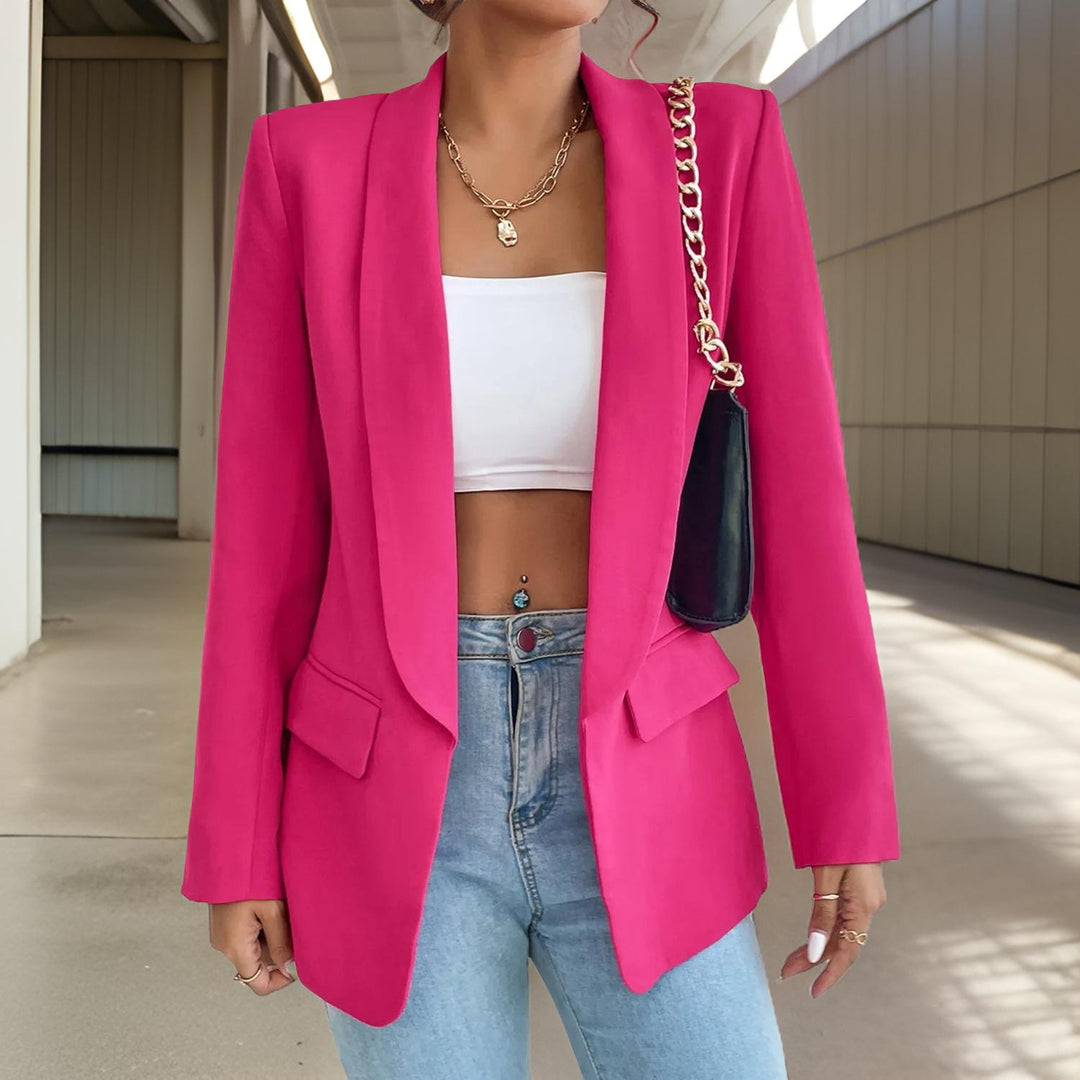 Stylish Women's Blazer in Polyester-Cotton - SophieBlaze-Pink-S-Nora Luxe