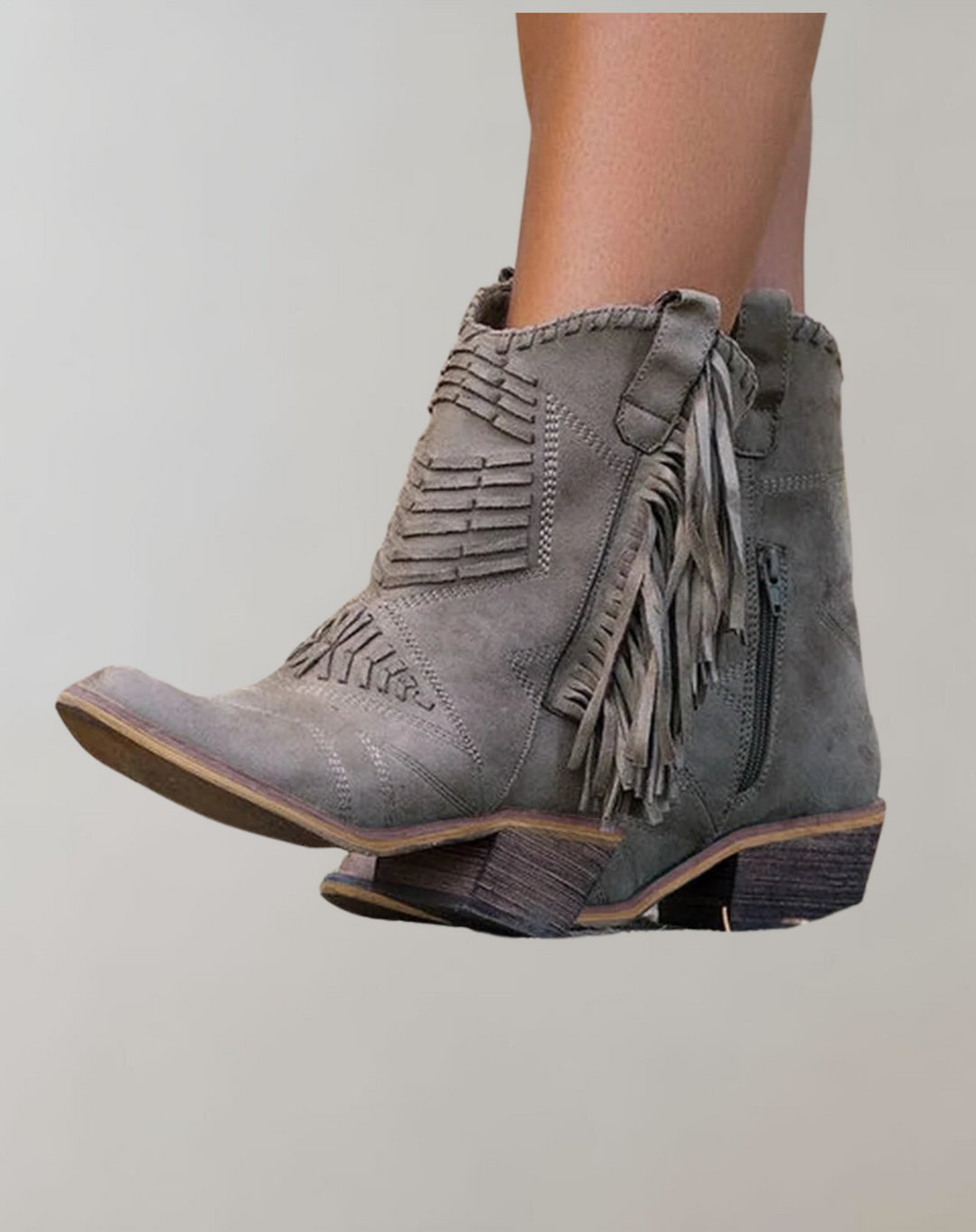 Stylish Women's Boots with Tassels - Selena-Khaki-3.0-Nora Luxe