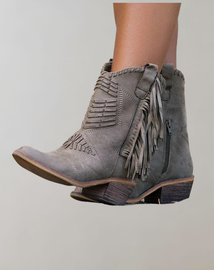 Stylish Women's Boots with Tassels - Selena-Khaki-3.0-Nora Luxe