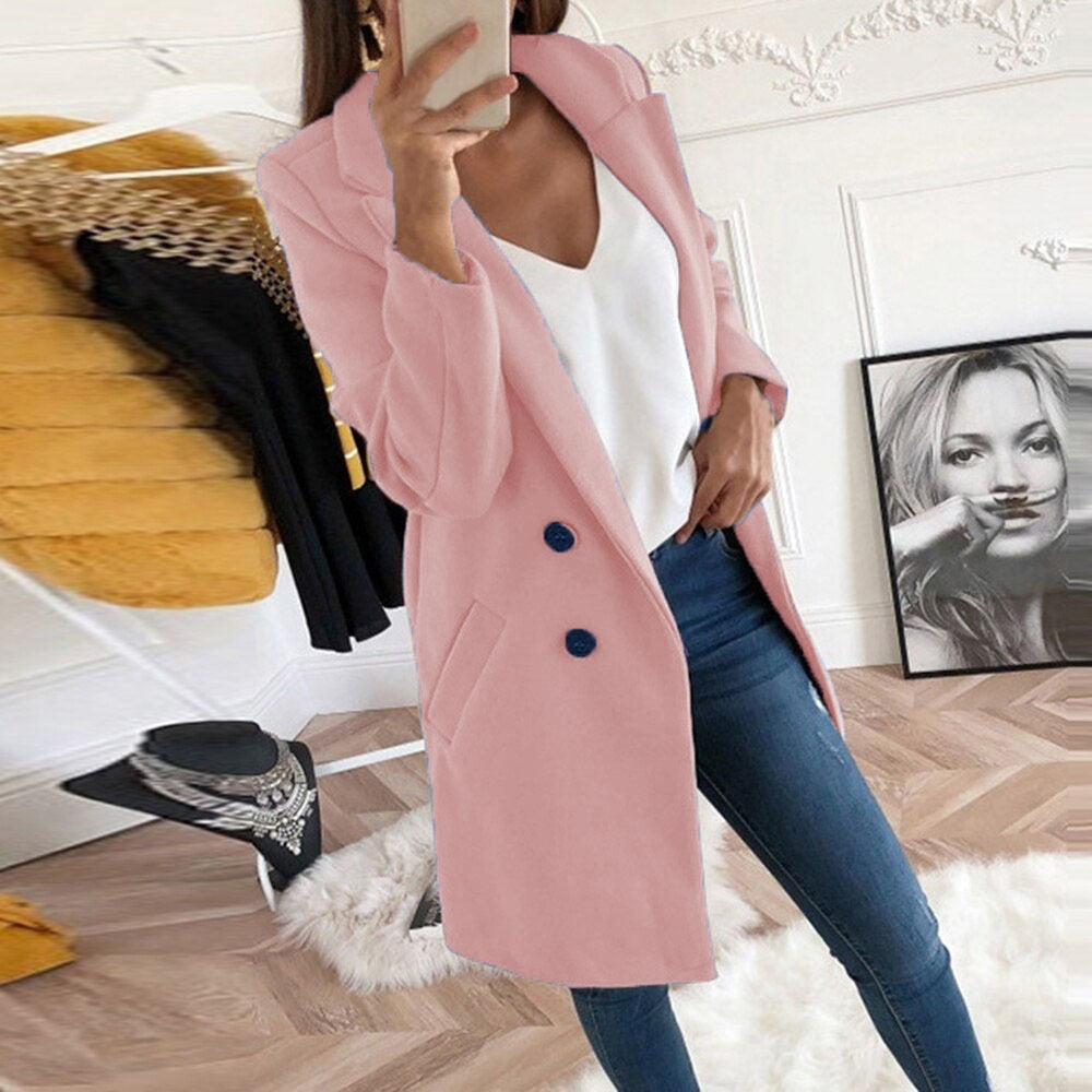 Stylish Women's Coat - Mila-Light Pink-S-Nora Luxe