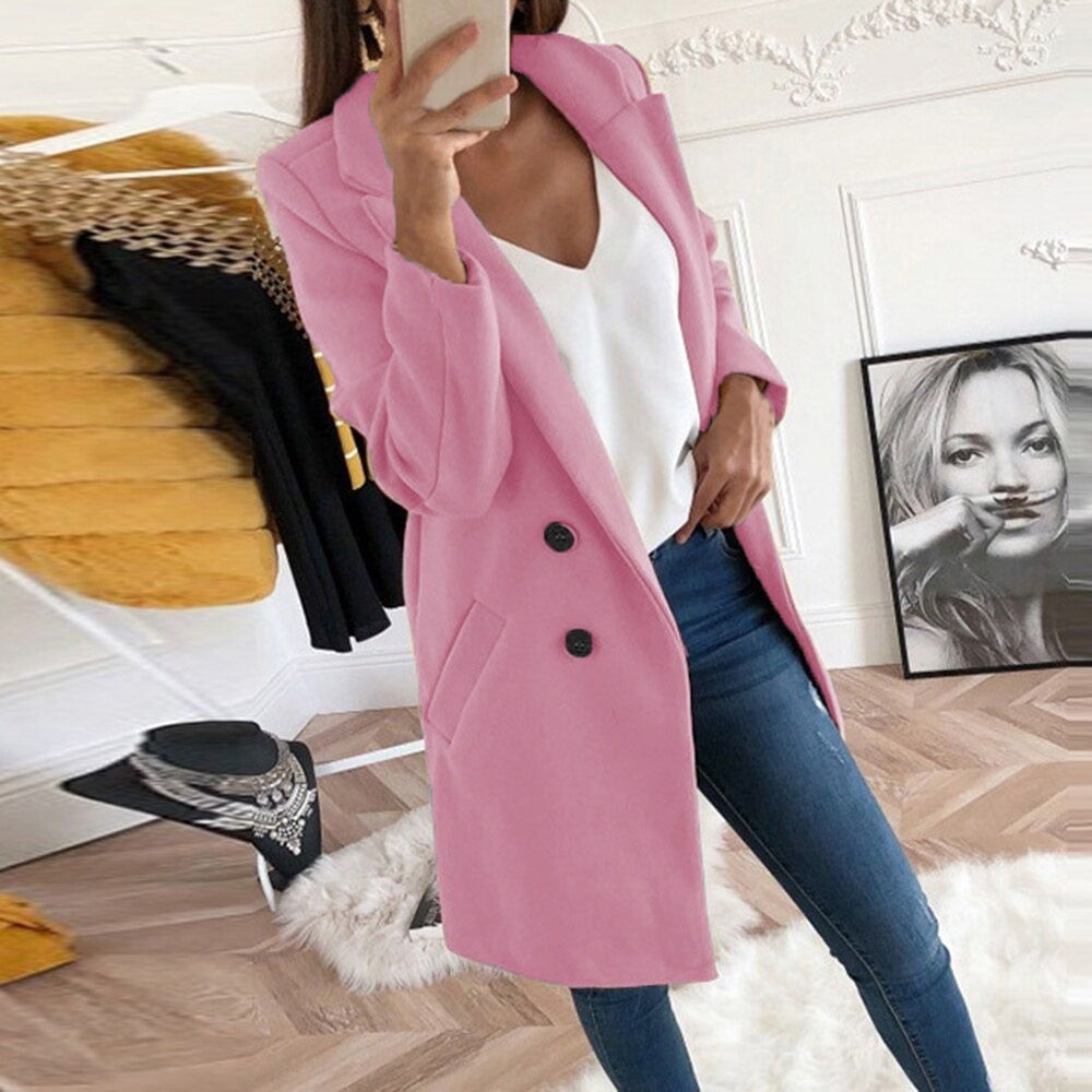 Stylish Women's Coat - Mila-Pink-S-Nora Luxe