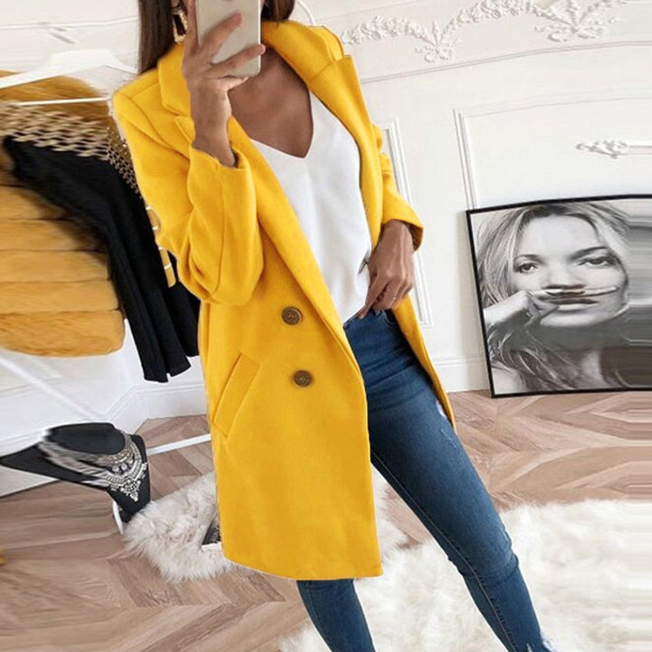 Stylish Women's Coat - Mila-Yellow-S-Nora Luxe